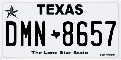TX license plate DMN8657