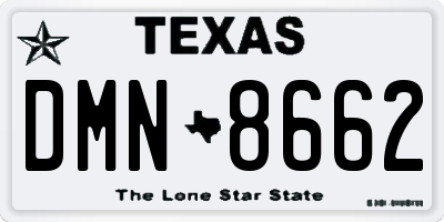 TX license plate DMN8662