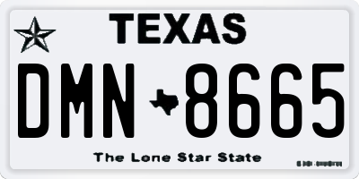 TX license plate DMN8665