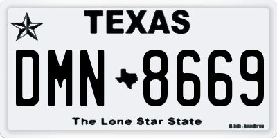 TX license plate DMN8669
