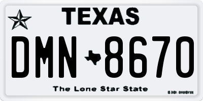 TX license plate DMN8670