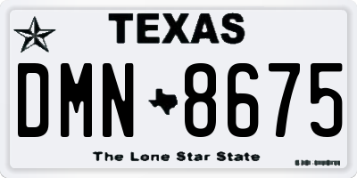 TX license plate DMN8675