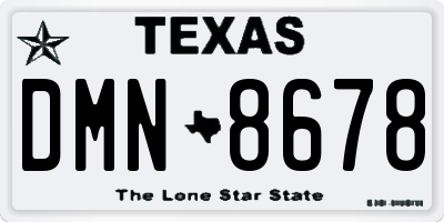 TX license plate DMN8678