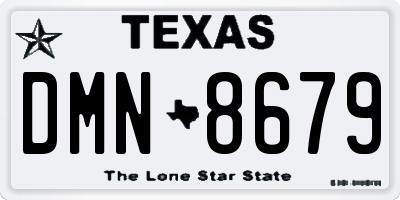 TX license plate DMN8679