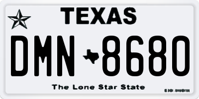 TX license plate DMN8680