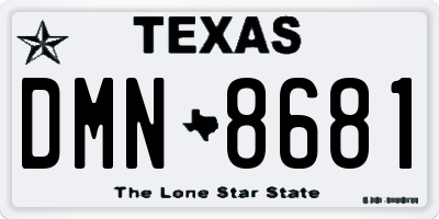 TX license plate DMN8681
