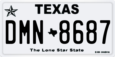 TX license plate DMN8687
