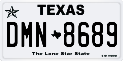 TX license plate DMN8689