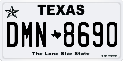 TX license plate DMN8690