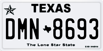 TX license plate DMN8693