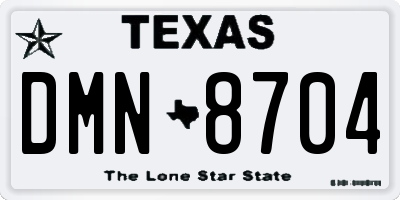 TX license plate DMN8704
