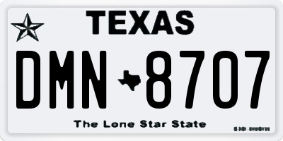 TX license plate DMN8707