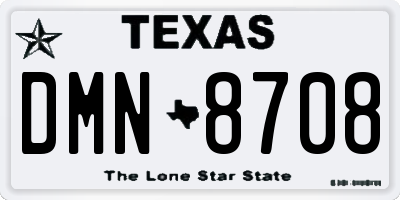 TX license plate DMN8708