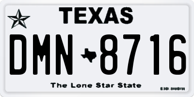 TX license plate DMN8716