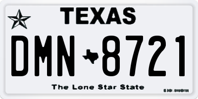 TX license plate DMN8721