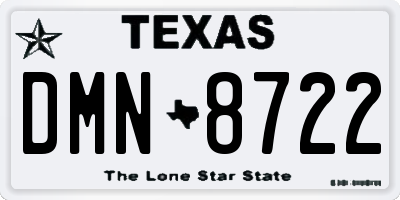 TX license plate DMN8722