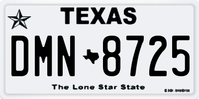 TX license plate DMN8725