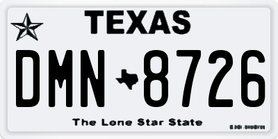 TX license plate DMN8726