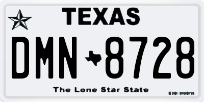 TX license plate DMN8728