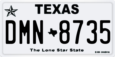 TX license plate DMN8735