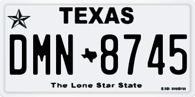 TX license plate DMN8745