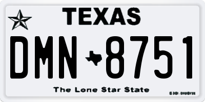 TX license plate DMN8751