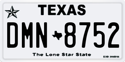 TX license plate DMN8752