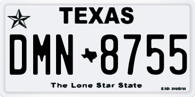 TX license plate DMN8755
