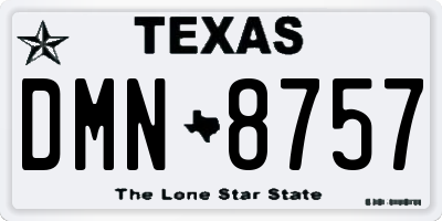 TX license plate DMN8757