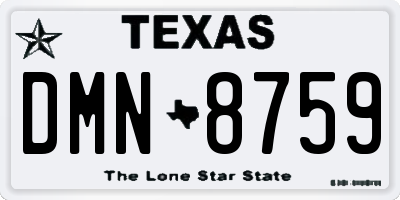 TX license plate DMN8759