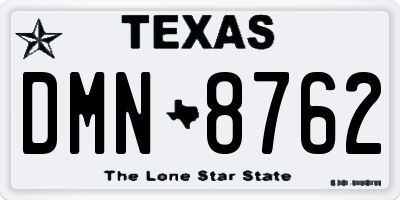TX license plate DMN8762