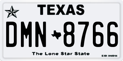 TX license plate DMN8766