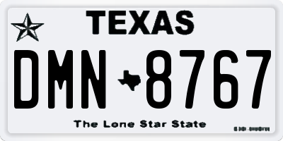 TX license plate DMN8767
