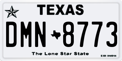 TX license plate DMN8773