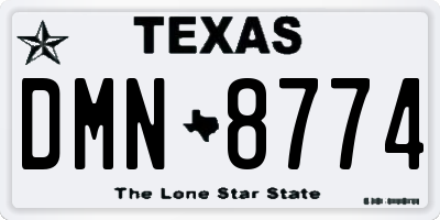TX license plate DMN8774