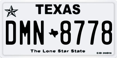 TX license plate DMN8778