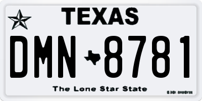 TX license plate DMN8781