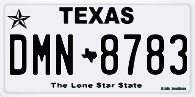 TX license plate DMN8783