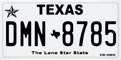 TX license plate DMN8785