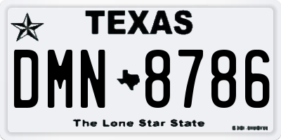 TX license plate DMN8786