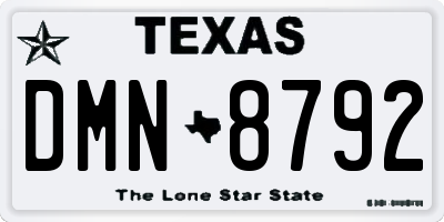 TX license plate DMN8792