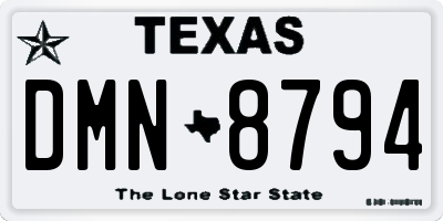 TX license plate DMN8794