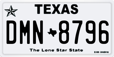 TX license plate DMN8796
