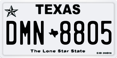 TX license plate DMN8805