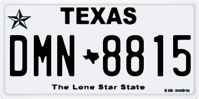 TX license plate DMN8815