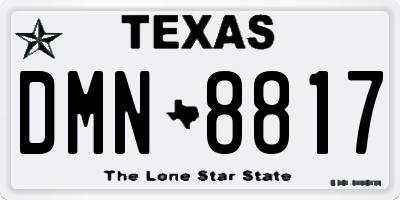 TX license plate DMN8817