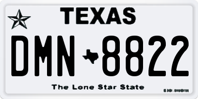 TX license plate DMN8822