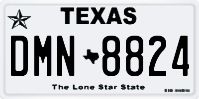 TX license plate DMN8824