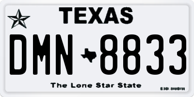 TX license plate DMN8833