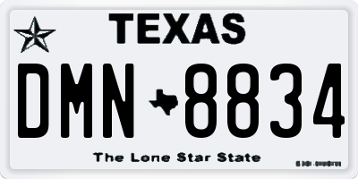 TX license plate DMN8834